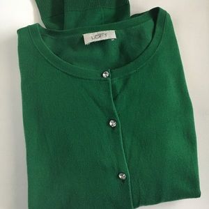 COPY - ANN TAYLOR LOFT JEWEL TONE GREEN CARDIGAN